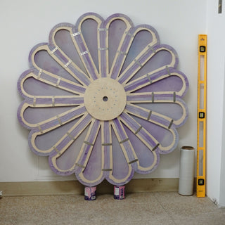 Floral Emblem Rain Painting Sculpture - Purple Lilac
