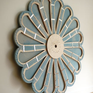 Floral Emblem Rain Painting Sculpture - Sky Blue