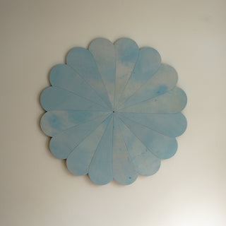 Floral Emblem Rain Painting Sculpture - Sky Blue