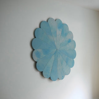 Floral Emblem Rain Painting Sculpture - Sky Blue