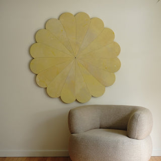 Floral Emblem Rain Painting Sculpture - Yellow Hibiscus