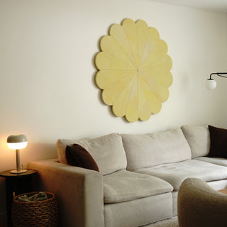 Floral Emblem Rain Painting Sculpture - Yellow Hibiscus