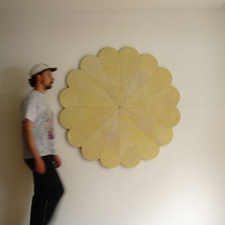 Floral Emblem Rain Painting Sculpture - Yellow Hibiscus