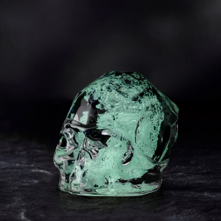 Memento Mori Faceted Skull Luminous Green Small