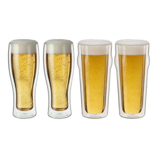 Sorrento Double Wall Glassware 4-pc, Beer Glass Set