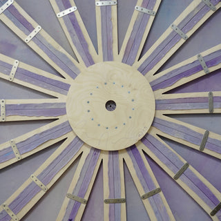 Floral Emblem Rain Painting Sculpture - Purple Lilac