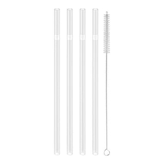 Sorrento Glassware Glass Straw - Clear Straight Set