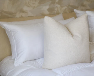 Downright Logana pillow — close-up in Cara Woodhouse bedroom